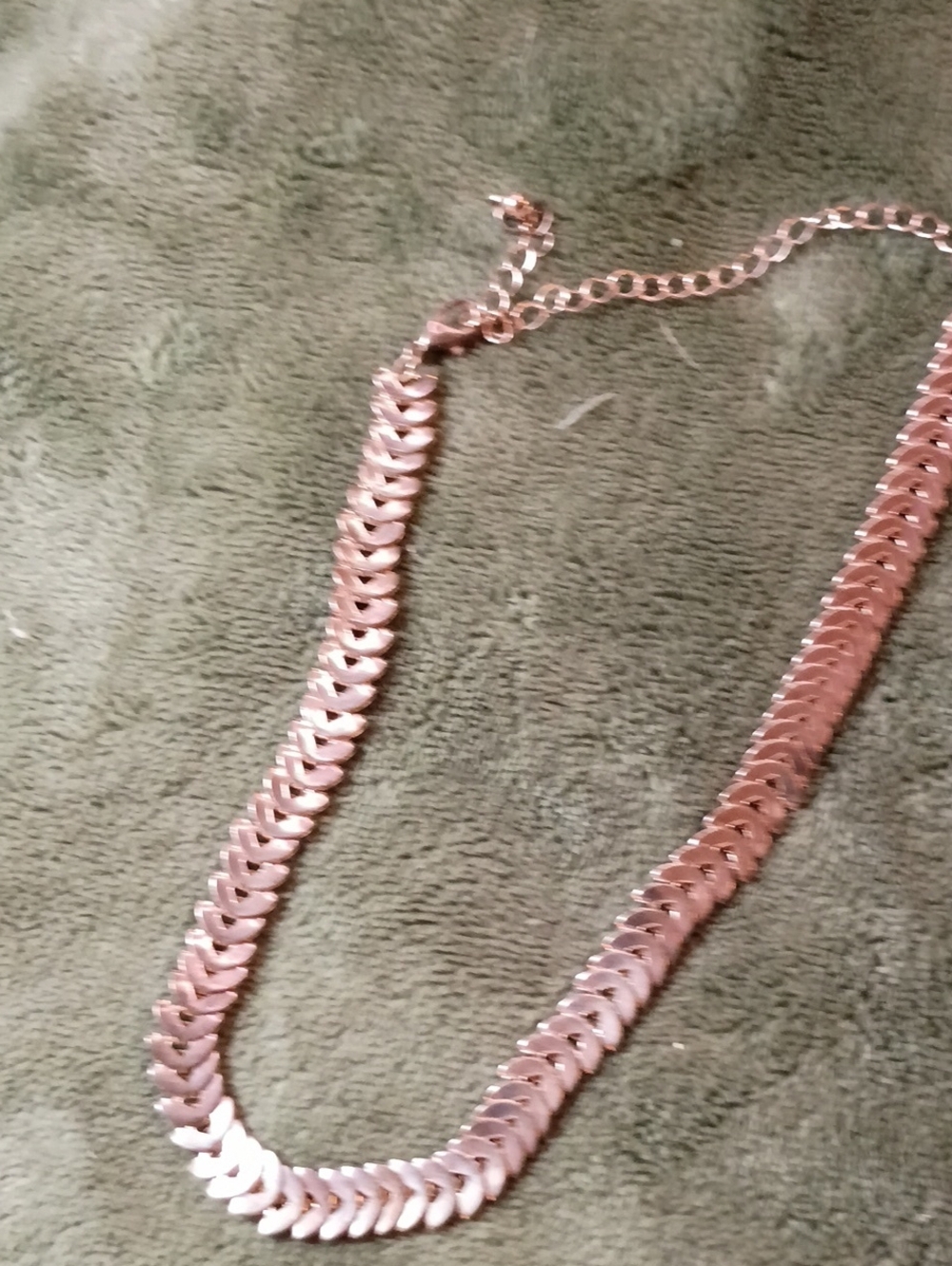 Rose Gold Chevron Link Necklace for Women